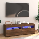 Mobile Porta TV con Luci LED Rovere Marrone 120x35x40 cm