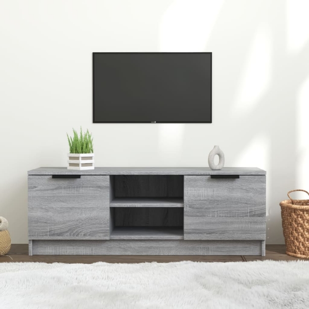 Mobile TV Grigio Sonoma 102x35x36,5 cm in Legno Multistrato