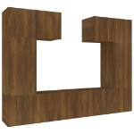 Set Mobili Porta TV 6 pz Rovere Marrone in Legno Multistrato