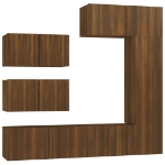 Set Mobili Porta TV 6 pz Rovere Marrone in Legno Multistrato