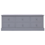 Mobile Porta TV Grigio 108x30x40 cm Legno Massello di Paulownia