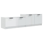 Mobile Porta TV Bianco Lucido 158,5x36x45 cm Legno Multistrato