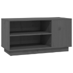 Mobile Porta TV Grigio 80x35x40,5 cm in Legno Massello di Pino