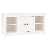 Mobile Porta TV Bianco 103x36,5x52 cm in Legno Massello di Pino