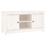 Mobile Porta TV Bianco 103x36,5x52 cm in Legno Massello di Pino