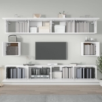 Set di Mobili Porta TV 6 pz Bianco in Legno Multistrato