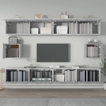 Set di Mobili Porta TV 6 pz Grigio Sonoma in Legno Multistrato