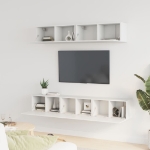 Set di Mobili Porta TV 5 pz Bianco in Legno Multistrato