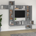 Set di Mobili Porta TV 9 pz Grigio Sonoma in Legno Multistrato