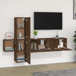 Set Mobili Porta TV 5 pz Rovere Marrone in Legno Multistrato