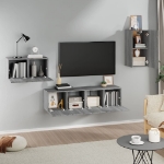 Set di Mobili Porta TV 4 pz Grigio Sonoma in Legno Multistrato