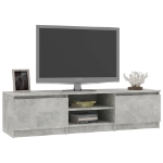 Mobile Porta TV Grigio Cemento 140x40x35,5 cm Legno Multistrato