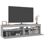 Mobili Porta TV con Luci LED 2 pz Grigio Cemento 75x35x40 cm