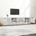 Mobili Porta TV 2pz Bianco Lucido 80x35x45 cm Legno Multistrato