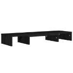 Supporto per Monitor Nero 80x24x10,5 cm Legno Massello di Pino