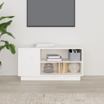 Mobile Porta TV Bianco 80x35x40,5 cm in Legno Massello di Pino