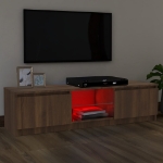 Mobile Porta TV con Luci LED Rovere Marrone 120x30x35,5 cm