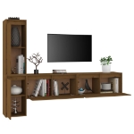 Mobili Porta TV 4 pz Miele in Legno Massello di Pino