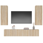 Set di Mobili Porta TV 4 pz Rovere Sonoma in Legno Multistrato