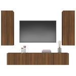 Set Mobili Porta TV 4 pz Rovere Marrone in Legno Multistrato