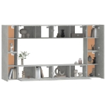 Set Mobili Porta TV 8pz Grigio Cemento in Legno Multistrato