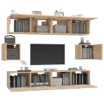 Set di Mobili Porta TV 6 pz Rovere Sonoma in Legno Multistrato