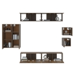 Set Mobili Porta TV 8pz Rovere Marrone in Legno Multistrato