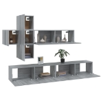 Set di Mobili Porta TV 7 pz Grigio Sonoma in Legno Multistrato