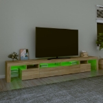 Mobile Porta TV con Luci LED Rovere Sonoma