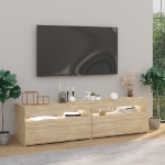 Mobili Porta TV con Luci LED 2 pz Rovere Sonoma 75x35x40 cm