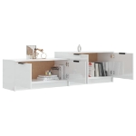 Mobile Porta TV Bianco Lucido 158,5x36x45 cm Legno Multistrato