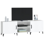 Mobile Porta TV Bianco Lucido 150x30x50 cm in Legno Multistrato