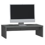 Supporto per Monitor Grigio 50x27x15 cm Legno Massello di Pino