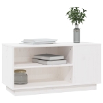 Mobile Porta TV Bianco 80x35x40,5 cm in Legno Massello di Pino