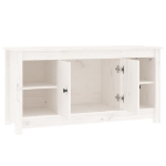 Mobile Porta TV Bianco 103x36,5x52 cm in Legno Massello di Pino