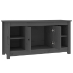 Mobile Porta TV Grigio 103x36,5x52 cm in Legno Massello di Pino