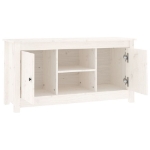 Mobile Porta TV Bianco 103x36,5x52 cm in Legno Massello di Pino