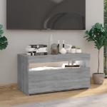 Mobile Porta TV con Luci LED Grigio Sonoma 75x35x40 cm