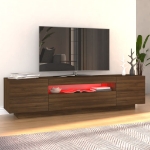 Mobile Porta TV con Luci LED Rovere Marrone 160x35x40 cm