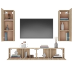 Set di Mobili Porta TV 4 pz Rovere Sonoma in Legno Multistrato