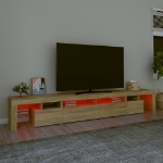 Mobile Porta TV con Luci LED Rovere Sonoma