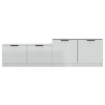 Mobile Porta TV Bianco Lucido 158,5x36x45 cm Legno Multistrato