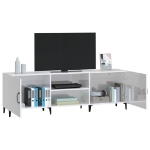 Mobile Porta TV Bianco Lucido 150x30x50 cm in Legno Multistrato