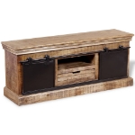 Mobile TV 2 Porte Scorrevoli Legno Massello Mango 100x40x45 cm