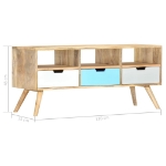 Mobile Porta TV 110x35x48 cm Legno Massello di Mango