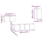 Set di Mobili Porta TV 4 pz Grigio Sonoma in Legno Multistrato