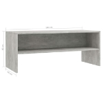 Mobile TV Grigio Cemento 100x40x40 cm in Truciolato