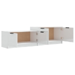 Mobile Porta TV Bianco Lucido 158,5x36x45 cm Legno Multistrato