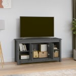 Mobile Porta TV Grigio 103x36,5x52 cm in Legno Massello di Pino