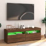 Mobile Porta TV con Luci LED Rovere Marrone 120x35x40 cm